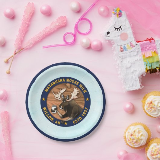 Assiettes En Carton Lait d'orignal Matanuska (Fête)