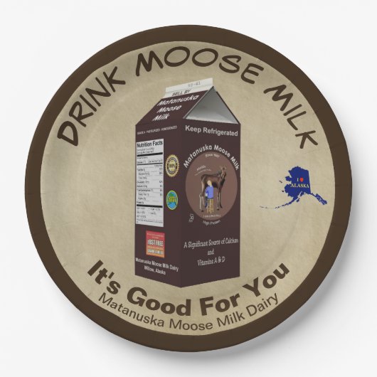 Assiettes En Carton Lait d'orignal Matanuska (Devant)