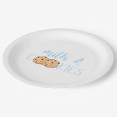 Assiettes En Carton Lait et biscuits bleu fête d'anniversaire (Angle)