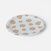 Assiettes En Carton Lait et biscuits Bleu Plaque papier d'anniversaire (Angle)