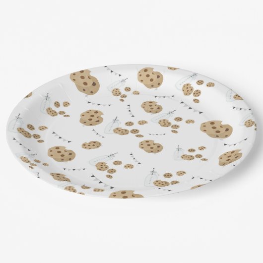 Assiettes En Carton Lait et biscuits Plaques de papier d'anniversaire (Angle)
