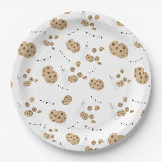Assiettes En Carton Lait et biscuits Plaques de papier d'anniversaire (Devant)