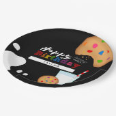 Assiettes En Carton Lait et biscuits Rainbow Joyeux anniversaire (Angle)