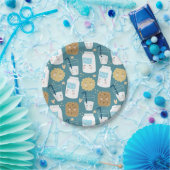 Assiettes En Carton Lait et cookies (Fête)