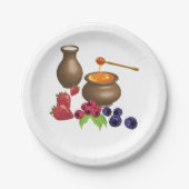 Assiettes En Carton Lait et miel avec baies Alimentation rustique (Devant)