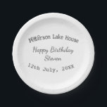 Assiettes En Carton Lake house beach happy birthday add name date year<br><div class="desc">Design</div>