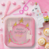 ASSIETTES EN CARTON 🦙 LAMA ANNIVERSAIRE (Fête)