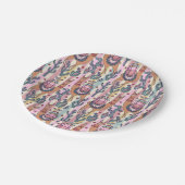 Assiettes En Carton Lamas sur le motif de rayures (Angle)