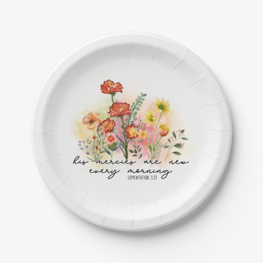 Assiettes En Carton Lamentations 3:23 His Mercies New Every Morning (Devant)