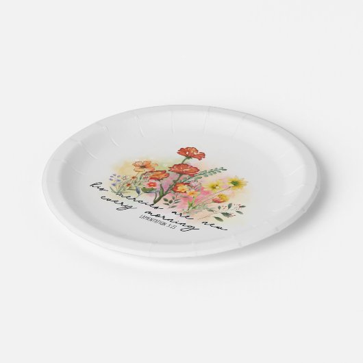 Assiettes En Carton Lamentations 3:23 His Mercies New Every Morning (Angle)