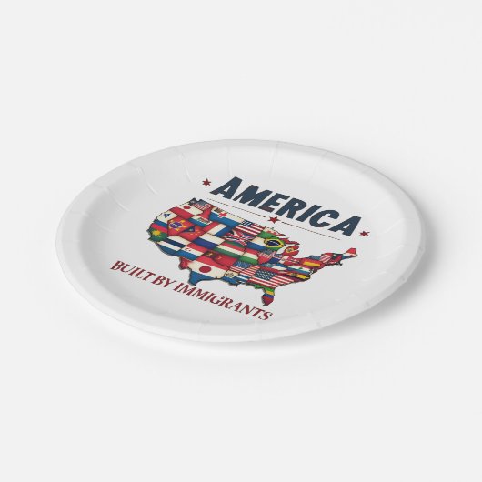 Assiettes En Carton L'Amérique bâtie par les immigrants L'Amérique pat (Angle)