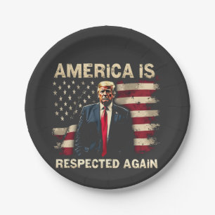Assiettes En Carton L'Amérique est de nouveau respectée Trump USA 4 ju