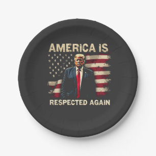 Assiettes En Carton L'Amérique est de nouveau respectée Trump USA 4 ju
