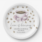 Assiettes En Carton L'amour brasse Bow Coffee Douche nuptiale (Devant)