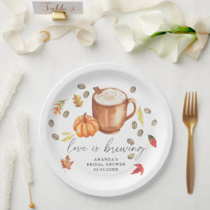 Assiettes En Carton L'amour brasse la douche nuptiale du café Citrouil