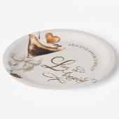 Assiettes En Carton L'amour brasse la Fête des mariées Espresso Martin (Angle)