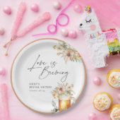 Assiettes En Carton L'amour brasse la Fête des mariées florale (Fête)