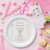 Assiettes En Carton L'amour brasse la main tiré nuptiale douche (Fête)