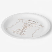 Assiettes En Carton L'amour brasse la main tiré nuptiale douche (Angle)