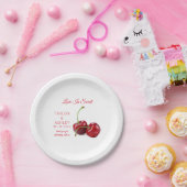 Assiettes En Carton L'amour, c'est du fruit de cerise douce | MARIAGE (Fête)