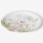 Assiettes En Carton L'amour dans Boom Fleur sauvage Pink Bow Fête des (Angle)