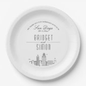 Assiettes En Carton L'amour dans le Mariage de San Diego (Devant)