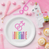 Assiettes En Carton L'amour est amour Relation gay Signe Couleurs arc- (Fête)