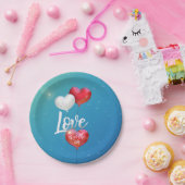 Assiettes En Carton L'Amour Est Dans La Plaque Papier Des Ballons D'Ai (Fête)
