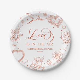 Assiettes En Carton L'amour est dans l'air Saint-Valentin Bridal Showe