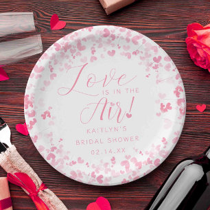 Assiettes En Carton L'amour est dans l'air Saint-Valentin Bridal Showe