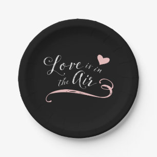 Assiettes En Carton L'amour est dans le ciel - style vintage de