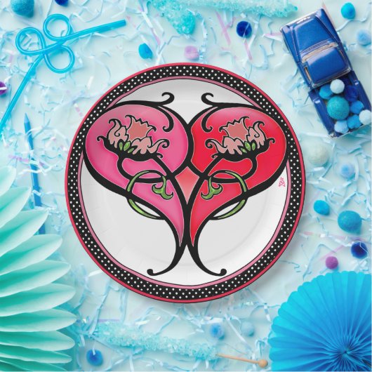 Assiettes En Carton L'amour est en fleur (Fête)