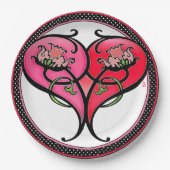 Assiettes En Carton L'amour est en fleur (Devant)