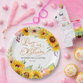 Assiettes En Carton L'Amour Est En Fleur | Fête des mariées tournesol (Fête)