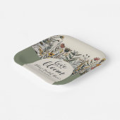 Assiettes En Carton L'amour est en fleurs - Fête de mariage Boho Flowe (Angulaire)
