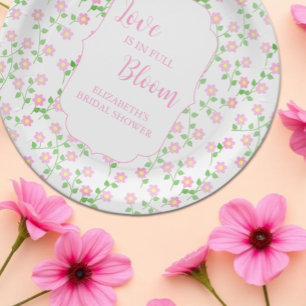 Assiettes En Carton L'amour est en fleurs Fête de mariage rose floral