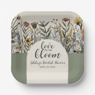 Assiettes En Carton L'amour est en fleurs - Mariage Bohème Fleurs