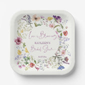 Assiettes En Carton L'amour est en floraison fleur sauvage boho douche (Recto)