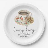 Assiettes En Carton L'amour est en train de brasser Café nuptiale douc (Devant)
