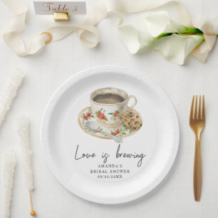 Assiettes En Carton L'amour est en train de préparer une douche de mar