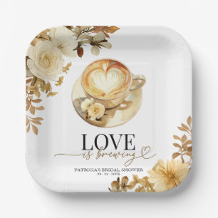 Assiettes En Carton L'amour est en train de se préparer Fête de douche