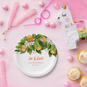 Assiettes En Carton L'Amour Est Un Fruit D'Agrumes Orange Sucré (Fête)