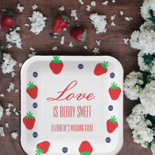 Assiettes En Carton L'amour est un fruit doux Bridal Shower