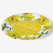 Assiettes En Carton L'amour fleurit l'aquarelle jaune mariage de print (Angle)
