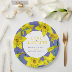 Assiettes En Carton L'amour fleurit le mariage du printemps jaune