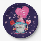 Assiettes En Carton L'amour Gnome mignon est dans l'air (Devant)