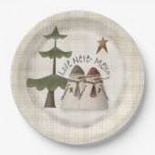 Assiettes En Carton L'Amour Ne Melte Jamais Couple Snowman Plaid (Devant)