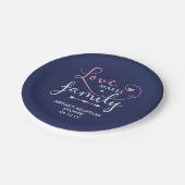 Assiettes En Carton L'Amour Rose Et Marine Fait Une Douche D'Adoption (Angle)