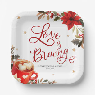 Assiettes En Carton L'amour se prépare Fête de fiançailles de Noël