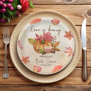 Assiettes En Carton L'amour se prépare shower de mariage automnal d'au